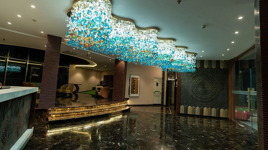 an image of lobby with seating at Clarks Inn Suites Hyderabad