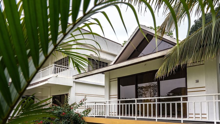 Facade image of the cottage with trees surrounding it - Mastiff Select Terrain