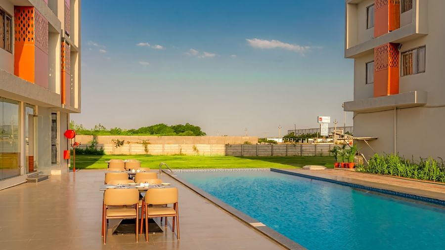 a view of the swimming pool 