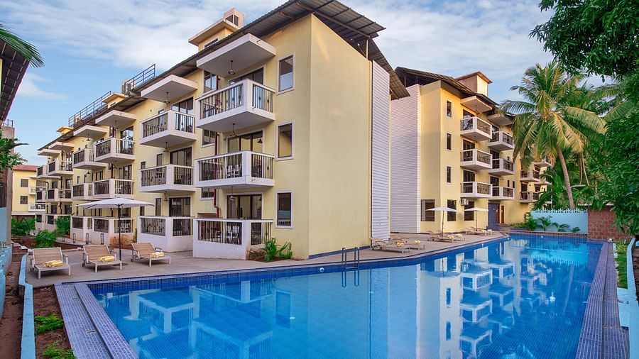 exterior facade and pool of Sea Breeze Sarovar Portico Varca, Goa