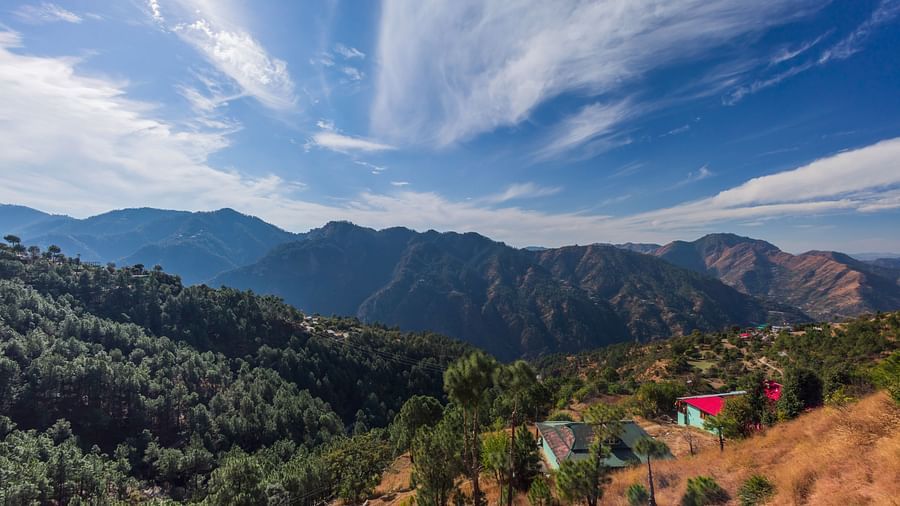 The Manor Shimla - The mountain view from our one bedroom apartment