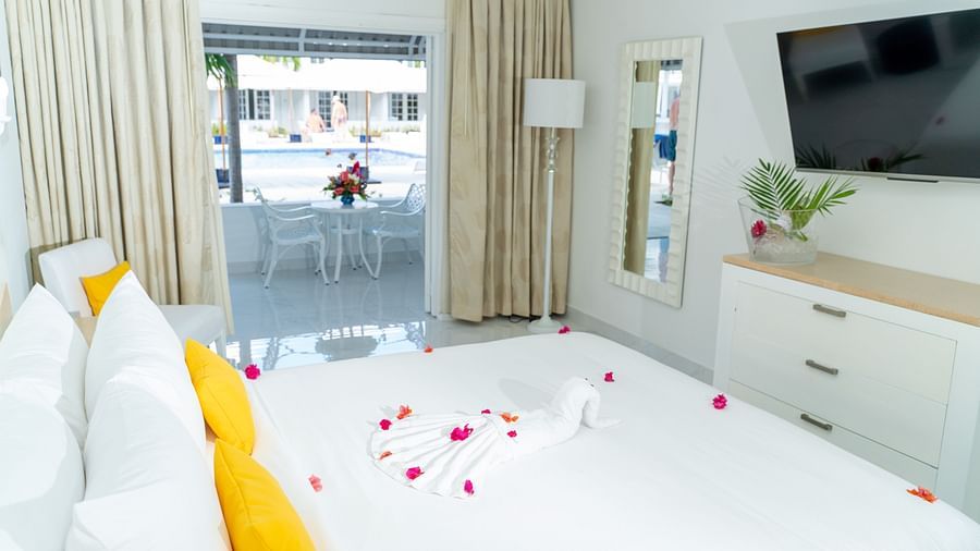 Soco House - view of a bed overlooking the TV 1