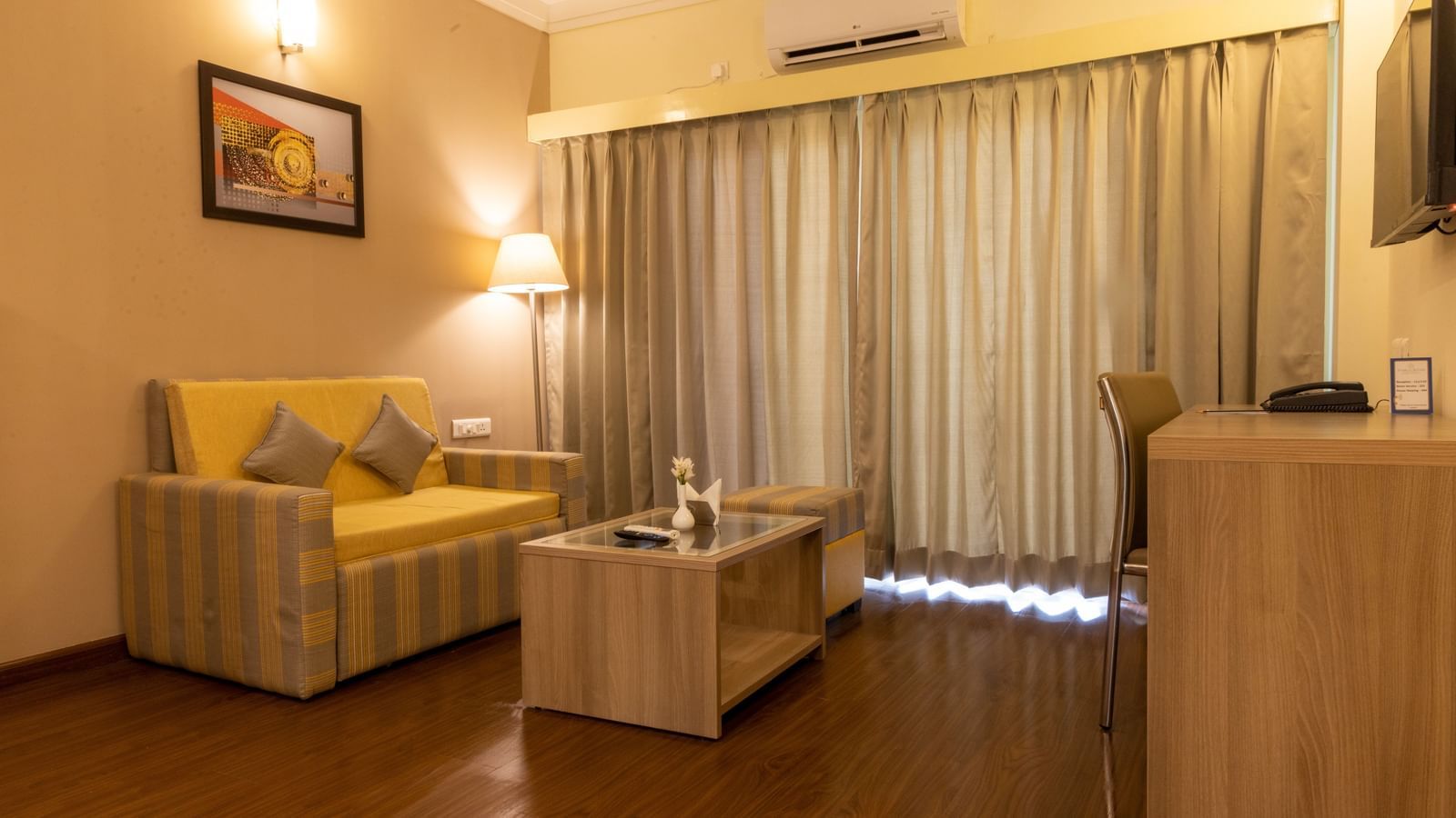 Overview of the living area inside one of the rooms - Starlit Suites, Tirupati