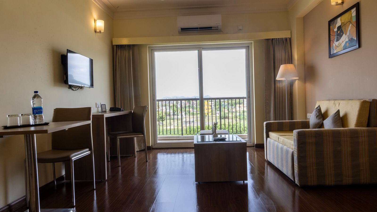 Overview of the living room inside Premium Two Bedroom Suite - Starlit Suites, Tirupati