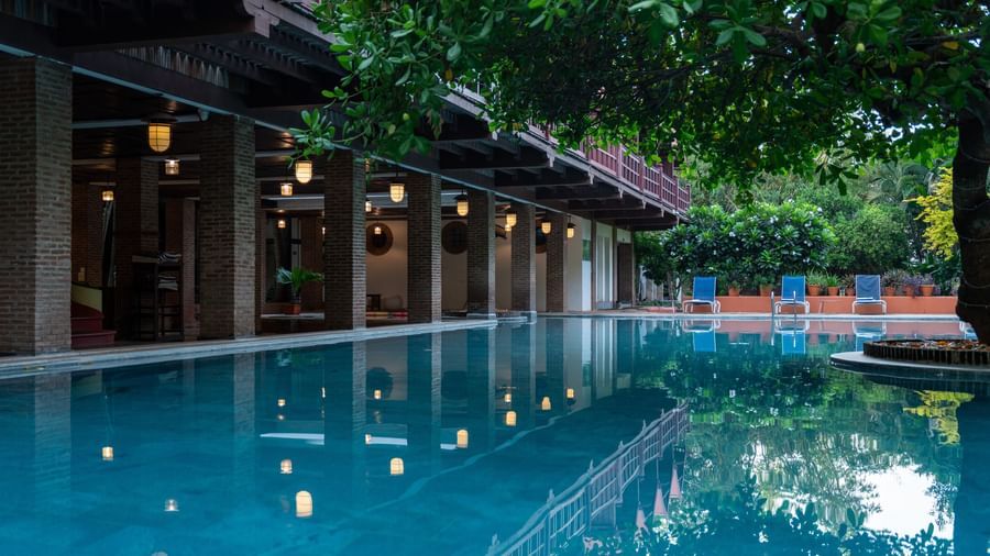 Swimming Pool in front of villa.