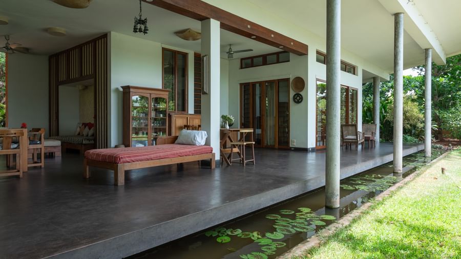 Villa Outdoor lawn view - Beautifully landscaped private lawn for relaxing or enjoying outdoor activities.