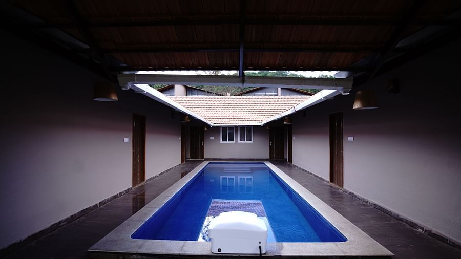 Ravishing Retreat, Harisandra - The private swimming pool at our resort near Bangalore
