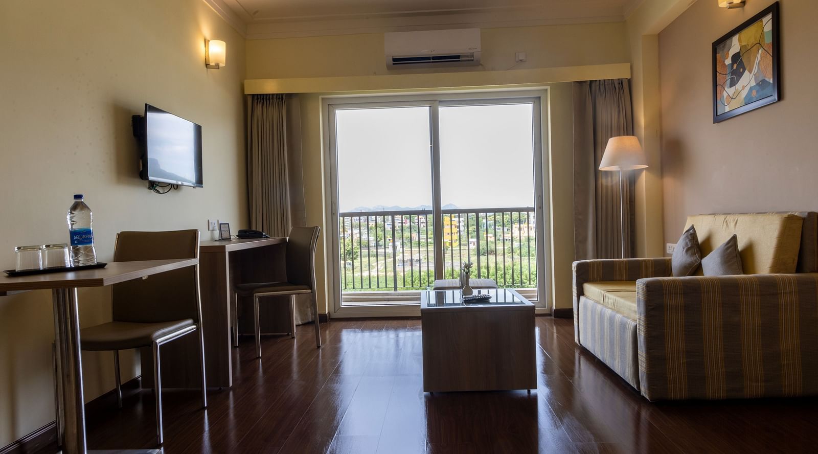 Overview of the living room inside Premium Two Bedroom Suite - Starlit Suites, Tirupati