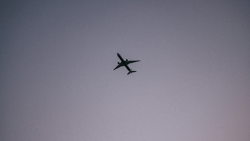 airplane flying in the sky.