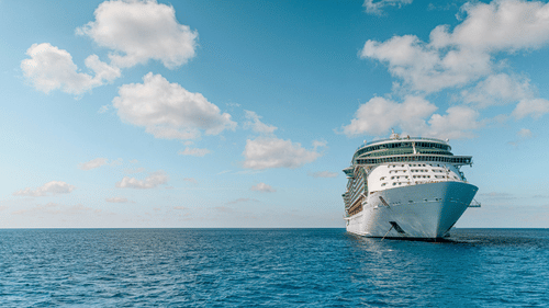 A cruise sailing in the ocean