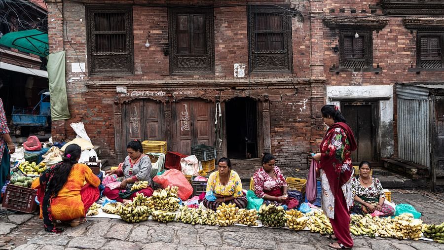 Women selling fruits in the morning