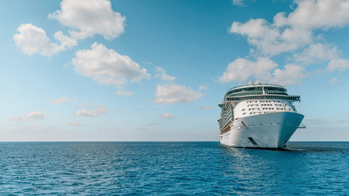 A cruise sailing in the ocean