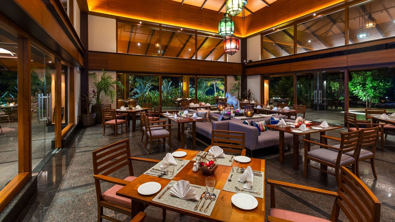 Gamyam Retreat, Kumta - Interiors of the restaurant at our beach resort