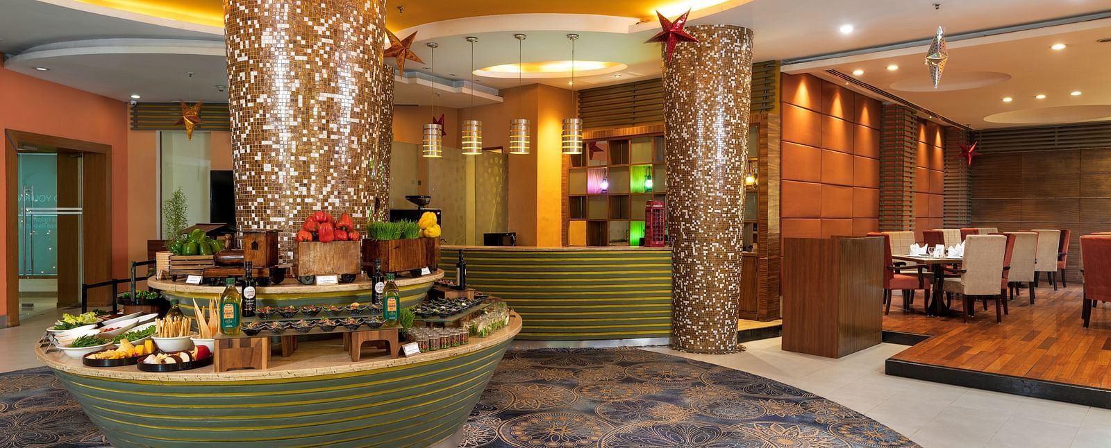Dovka lounge with interior decoration at Nirvana Luxury Hotel, Ludhiana