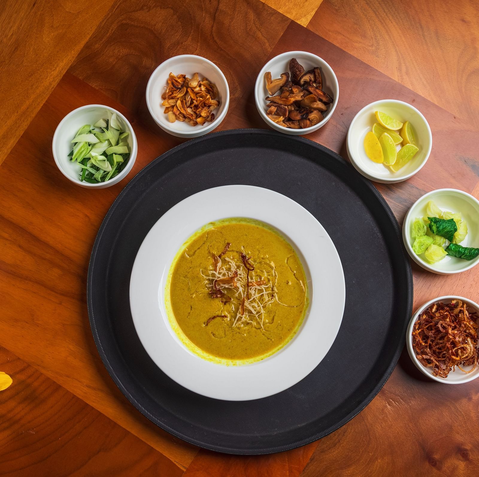 Gamyam Retreat, Kumta - Food served in white plate and bowls kept on the table