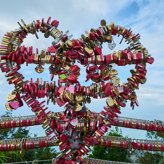 Heart made of locks 