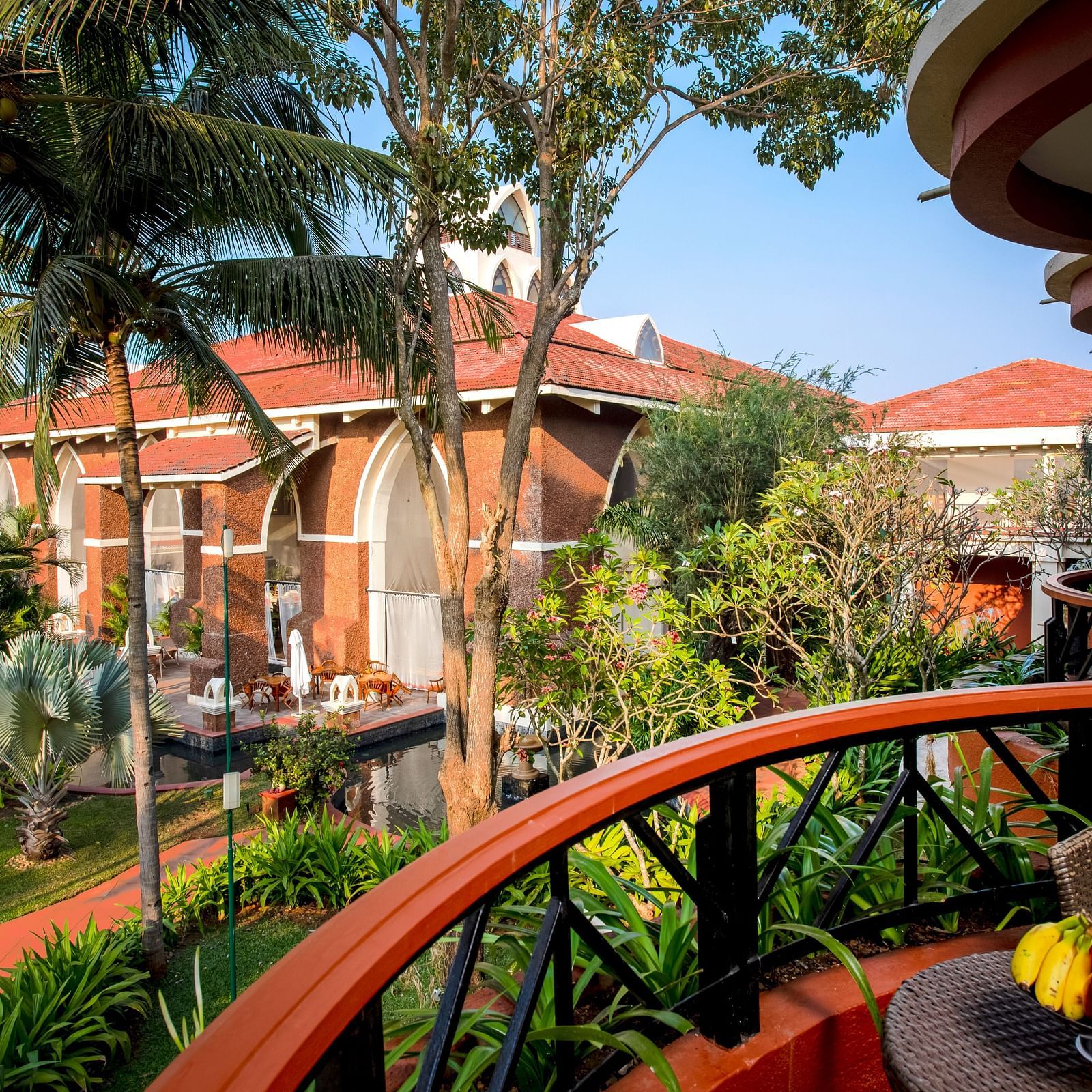 view from the balcony of the Superior Room of the greens - Caravela Beach Resort Goa