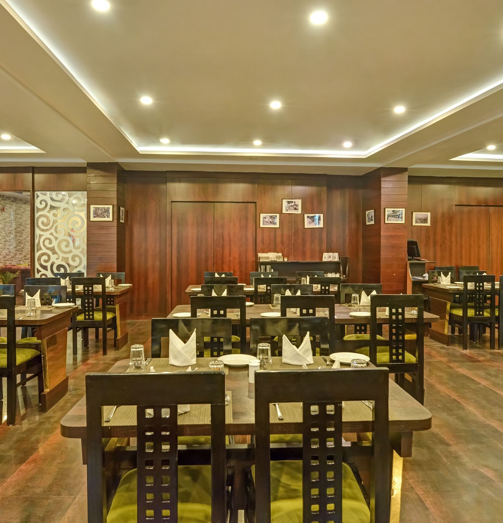 Dining area with elegant seating arrangements