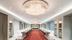 Sampark Banquet Hall in Haridwar with a well-organised U-shaped seating arrangement - MJ Sarovar Portico, Haridwar