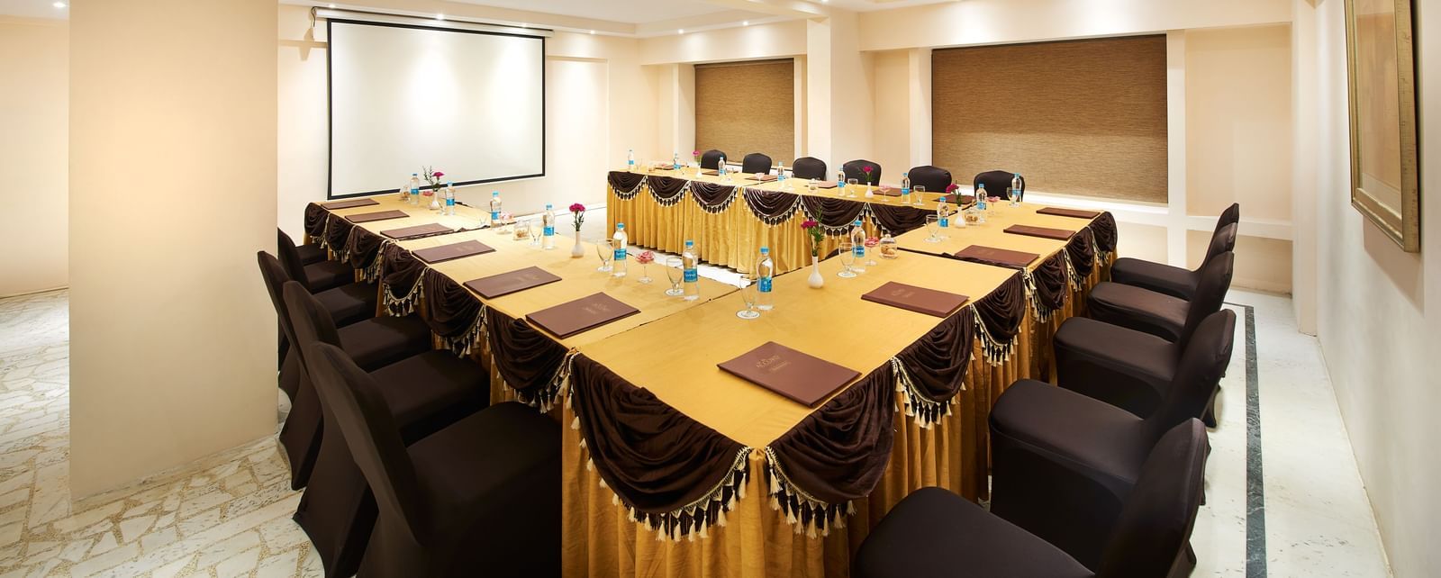 Boardroom arrangement in a banquet hall at Accord Highland Ooty