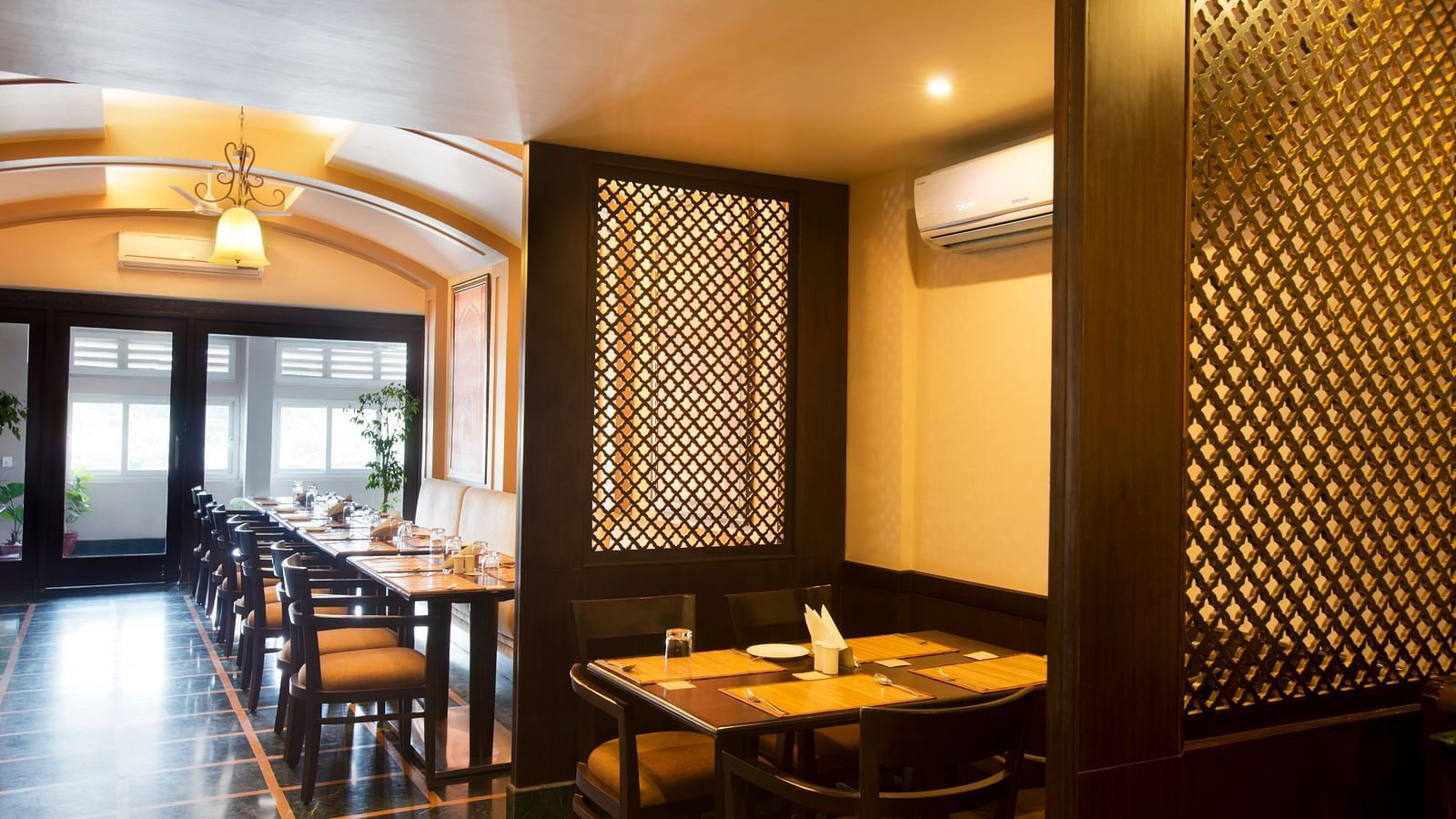 Multi-Cuisine Restaurant Annapurna with a closed dining setup - Ganga Lahari, Haridwar
