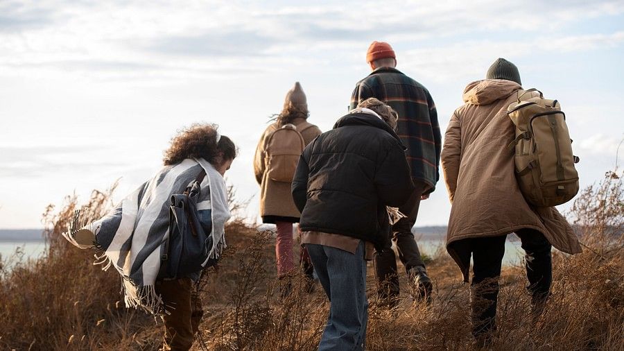 people on a hike 