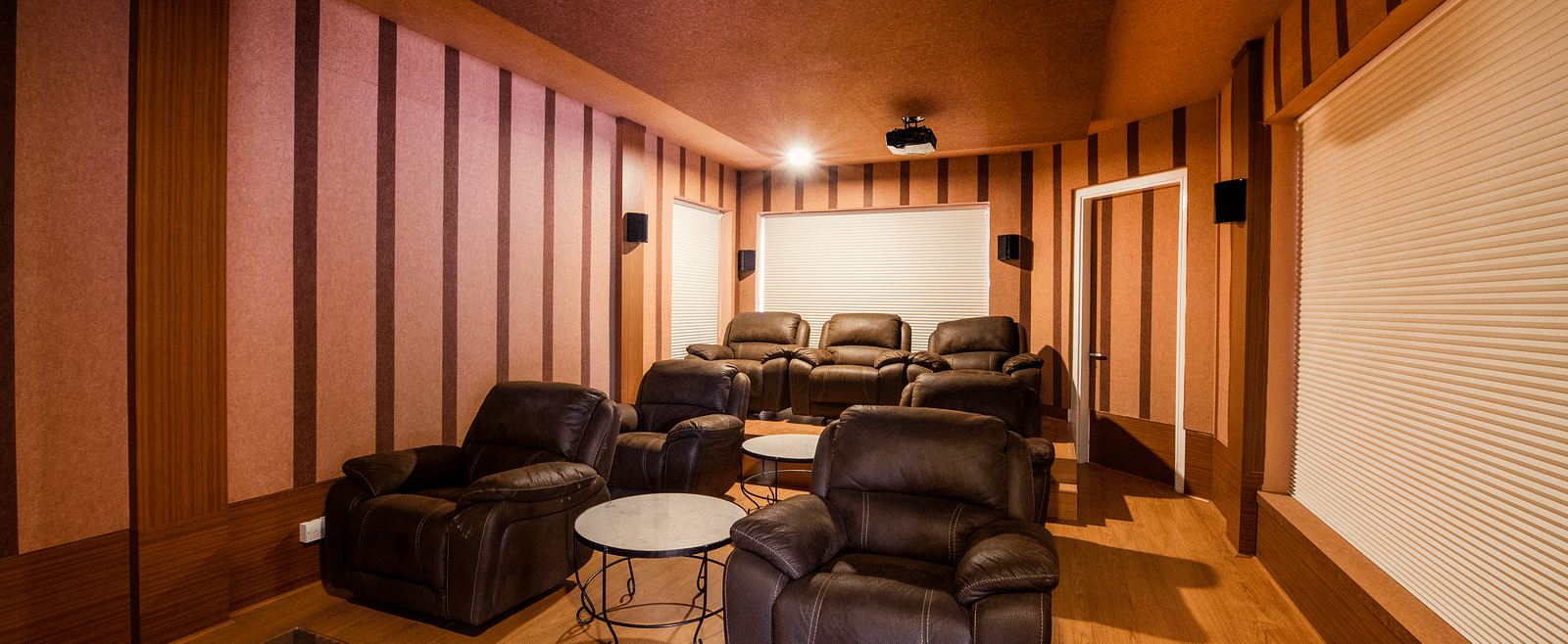 An image of a home theatre setting at BluSalzz Resort.