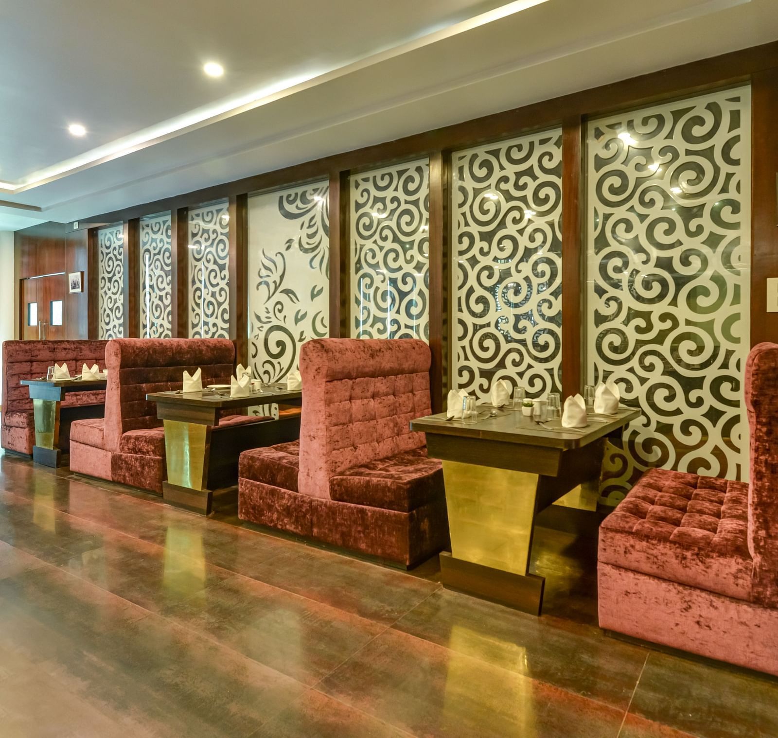 Dining area with elegant seating arrangements