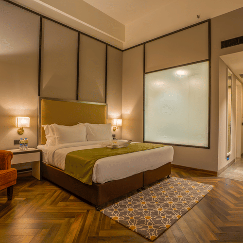 one of the rooms at Polo Hotel Agartala