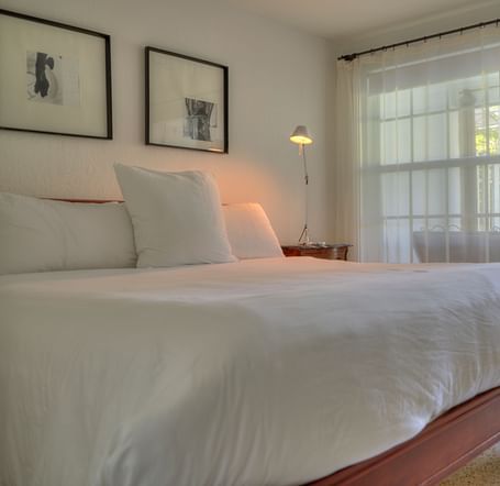 a spacious bedroom with a huge bed and a door leading to the garden at Casa Morada.