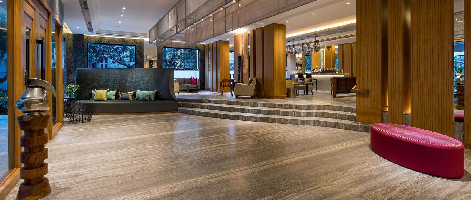 Image of a Lobby at The Raintree St. Mary s Road with high ceiling and chic decor