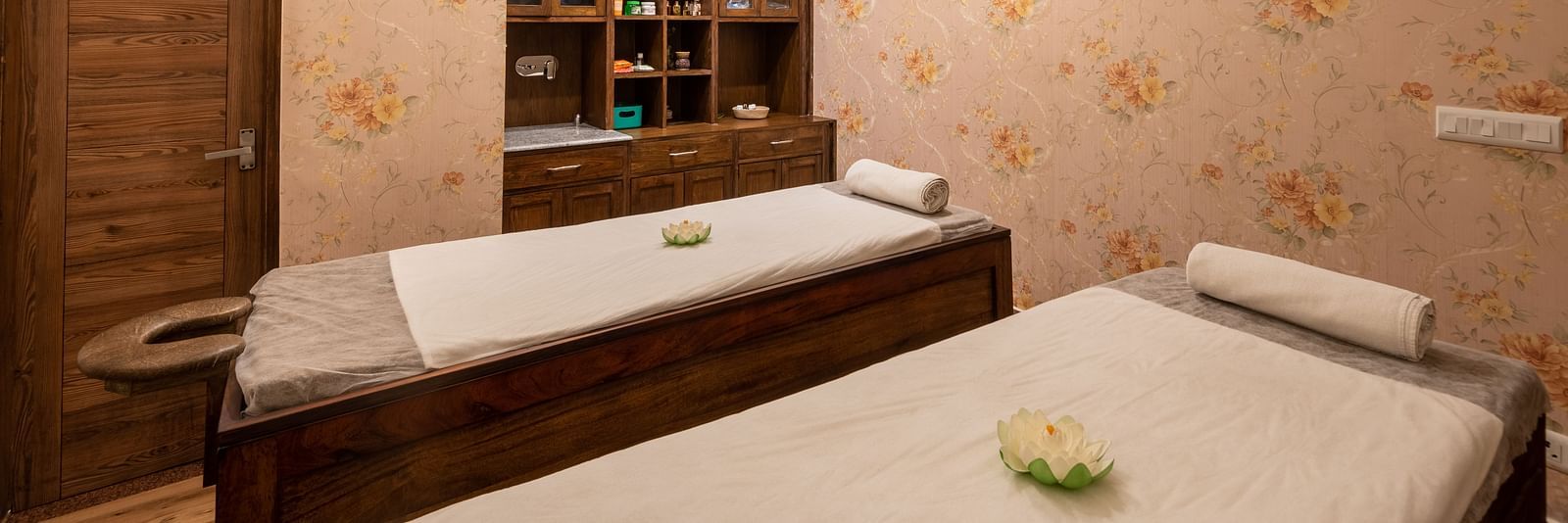 Couples massage room in a Spa at DLS Spring Valley Resort Dharamshala