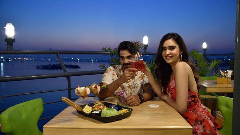 a couple having a dinner date at the outdoor seating area of the restaurant 2