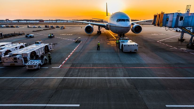 an aeroplane at an airport
