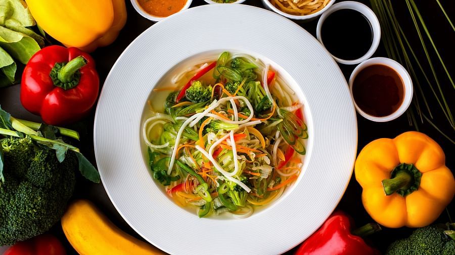 pasta primavera at our restaurant in agartala