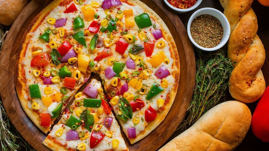 pizza and bread