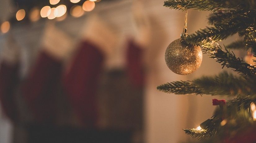 christmas decorations on tree