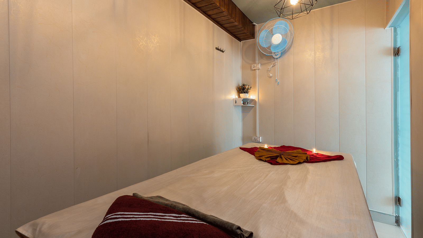 View of a massaging table at the spa at DLS Highland Resort and Spa, Mussoorie.