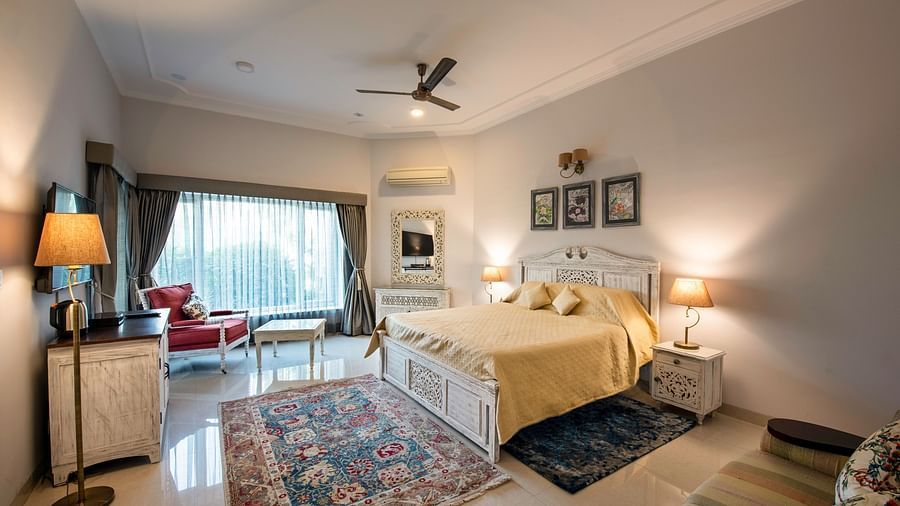 An image of a well-decorated room at BluSalzz Resort.