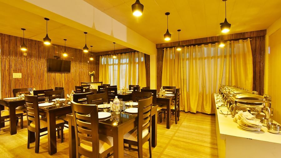 A shot of the buffet table in the restaurant of the resort | DLS Kapoor Resort Manali