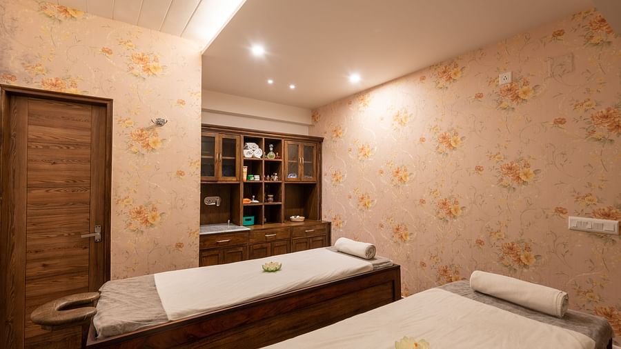Couples massage room in a Spa at DLS Spring Valley Resort Dharamshala