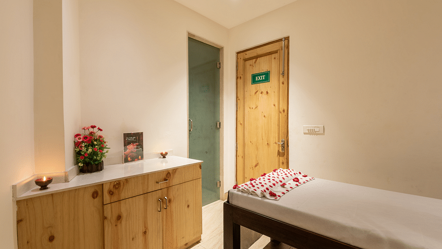 interior view of spa with wooden cabinet at DLS The Classio