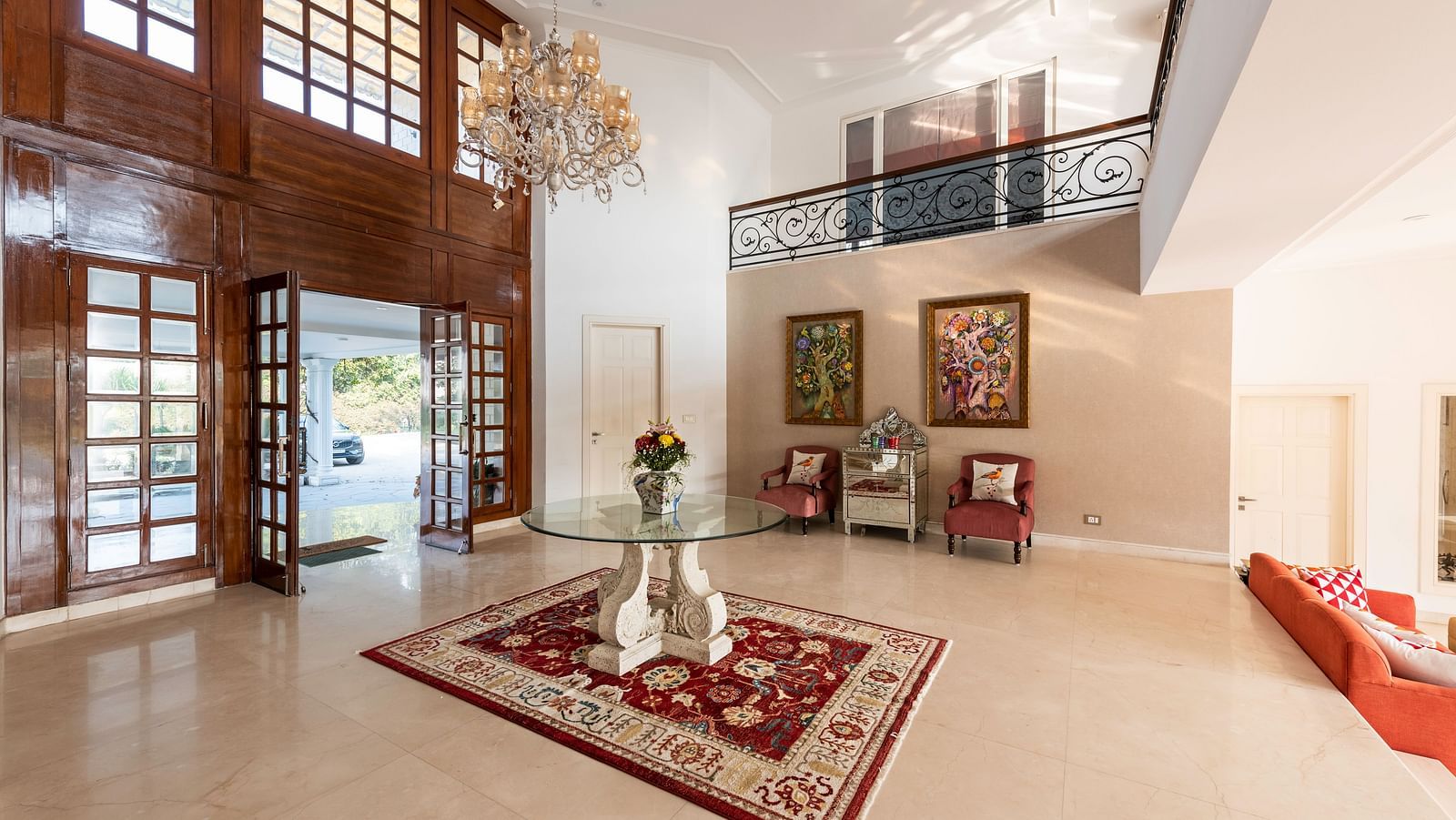 An image of a well decorated common area at BluSalzz resort.