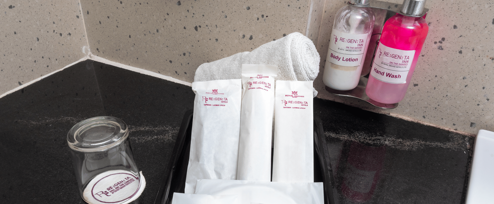 Complimentary bathroom toiletries at DLS Hotels On The Ganges.