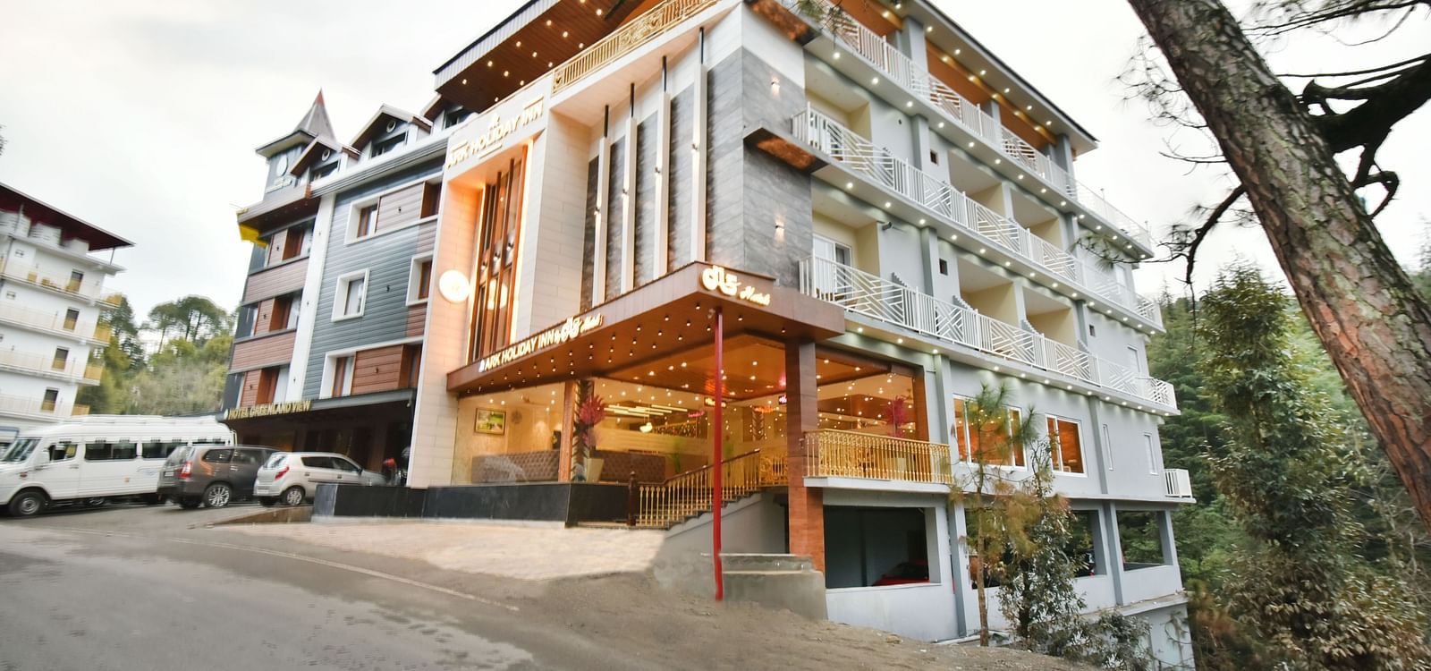 exterior image of DLS Ark Holiday Inn taken from a lower angle 