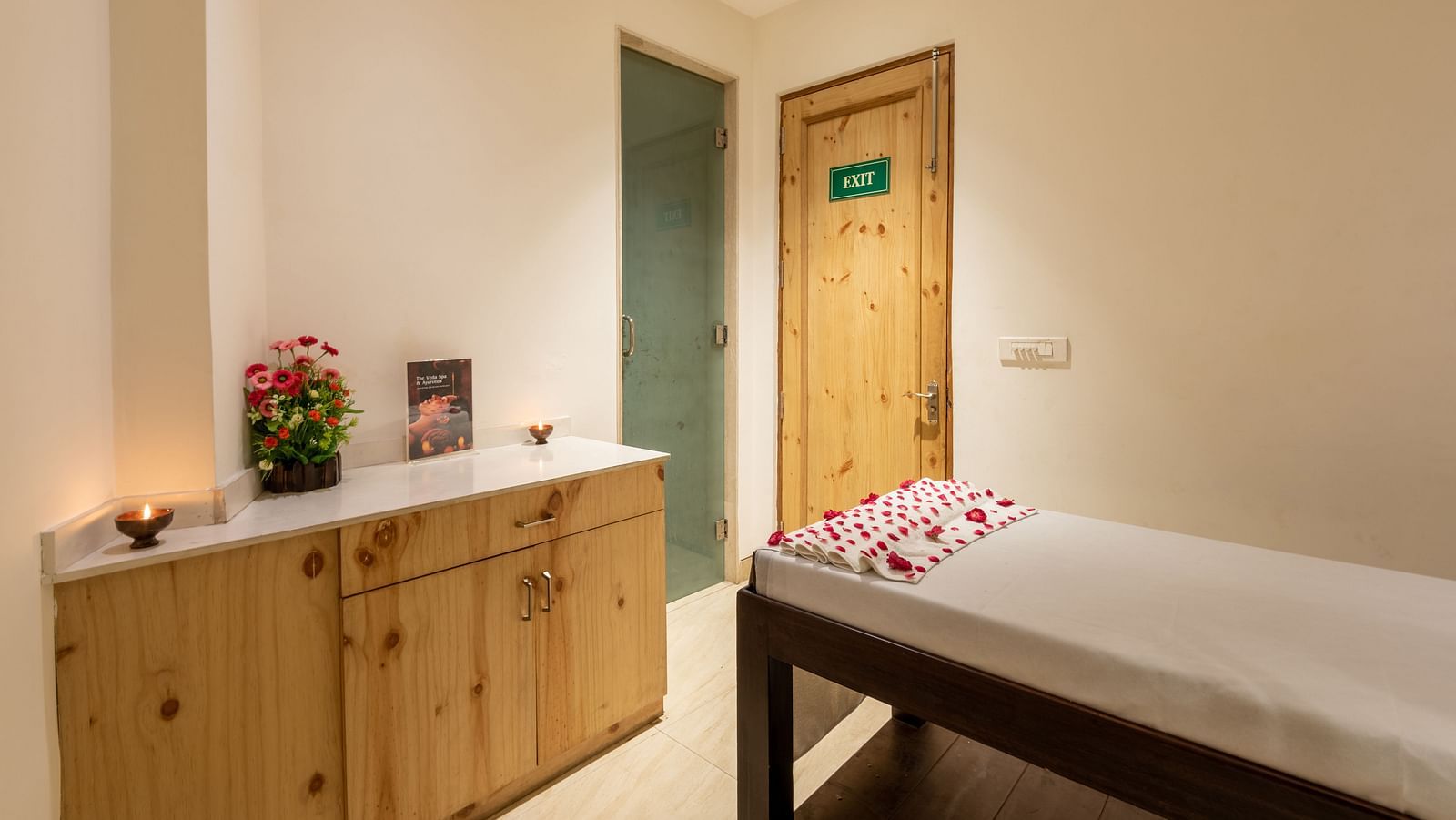 interior view of spa with wooden cabinet at DLS The Classio