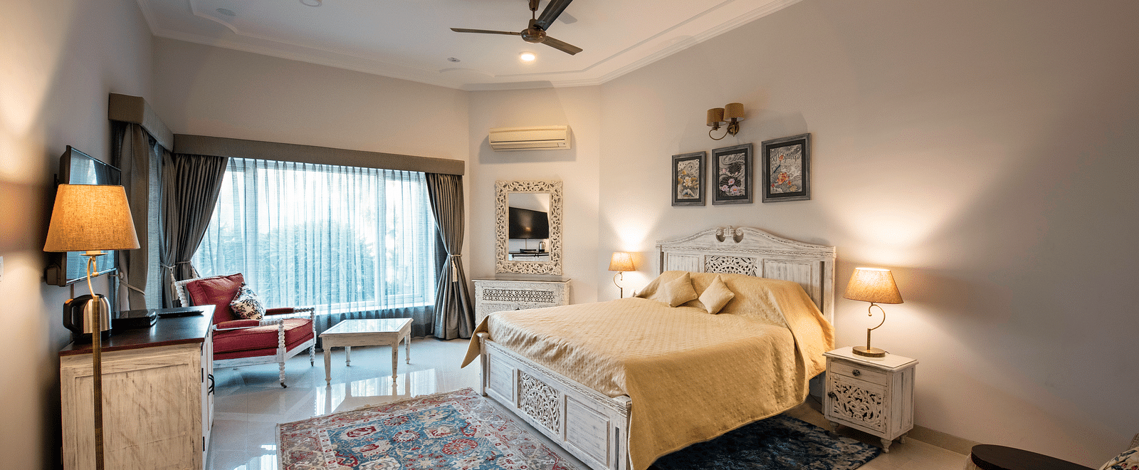 An image of a well-decorated room at BluSalzz Resort.