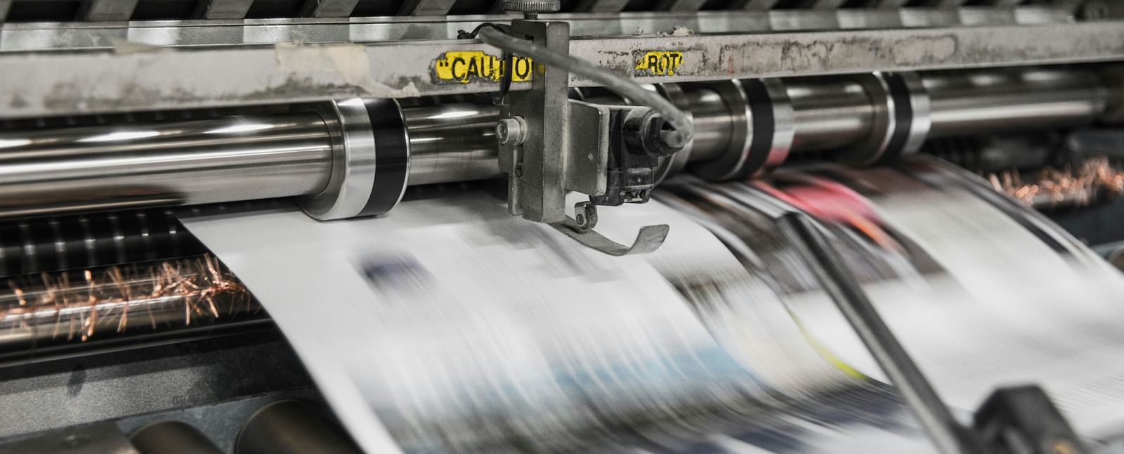 High-speed printing in action, capturing the pulse of the news world