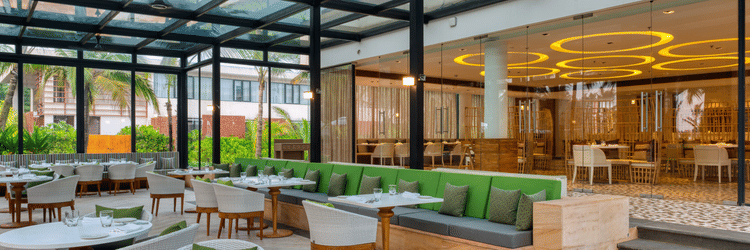 The sitting area at La Concha Jewel Box, one of the best party halls in South Goa