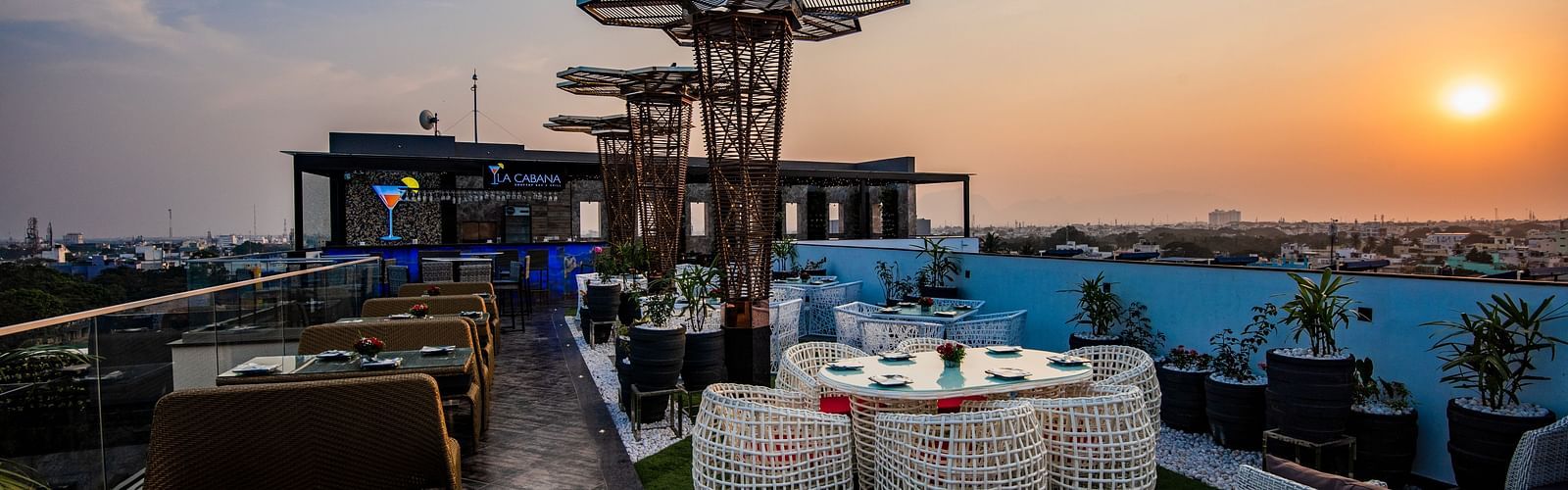 A view of the La Cabana, the rooftop restaurant in Hotel Park Elanza, Coimbatore
